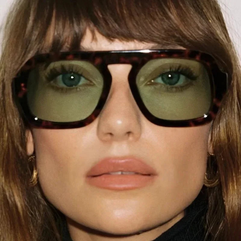 JNPCXI Retro Square Sunglasses – Gradient UV400 Punk Shades for Women & Men