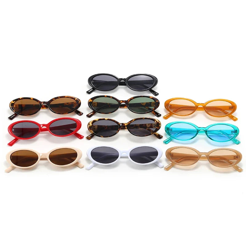 Small Oval Rivet Sunglasses – Retro UV400 Shades for Women & Men