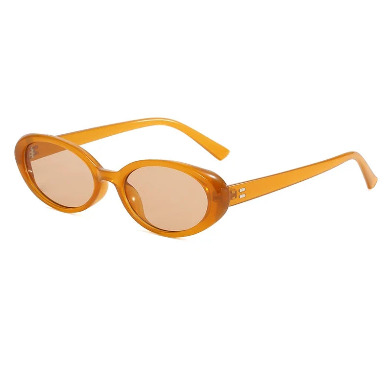 Small Oval Rivet Sunglasses – Retro UV400 Shades for Women & Men
