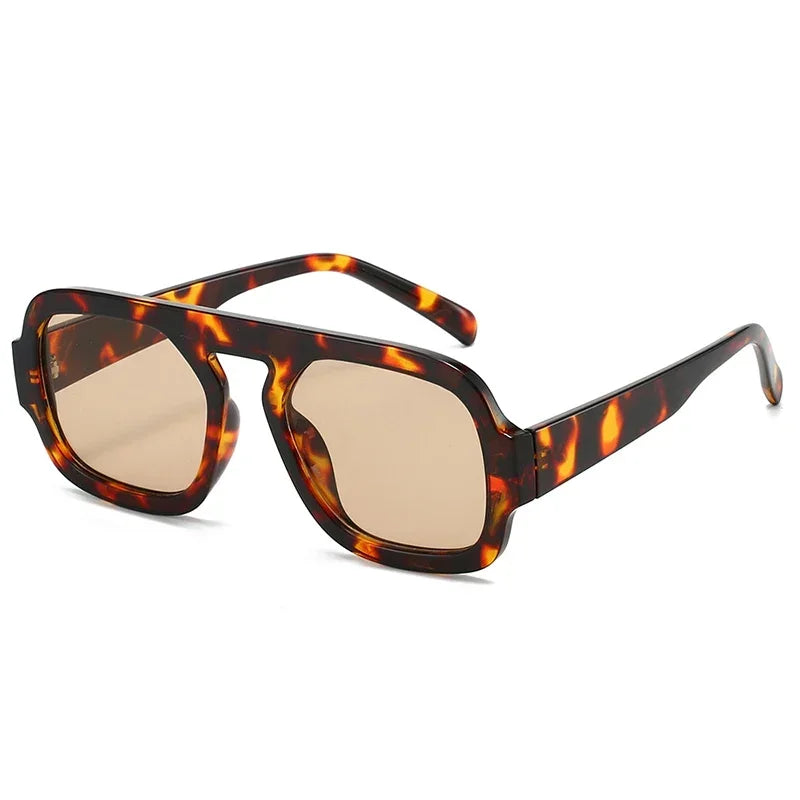 JNPCXI Retro Square Sunglasses – Gradient UV400 Punk Shades for Women & Men