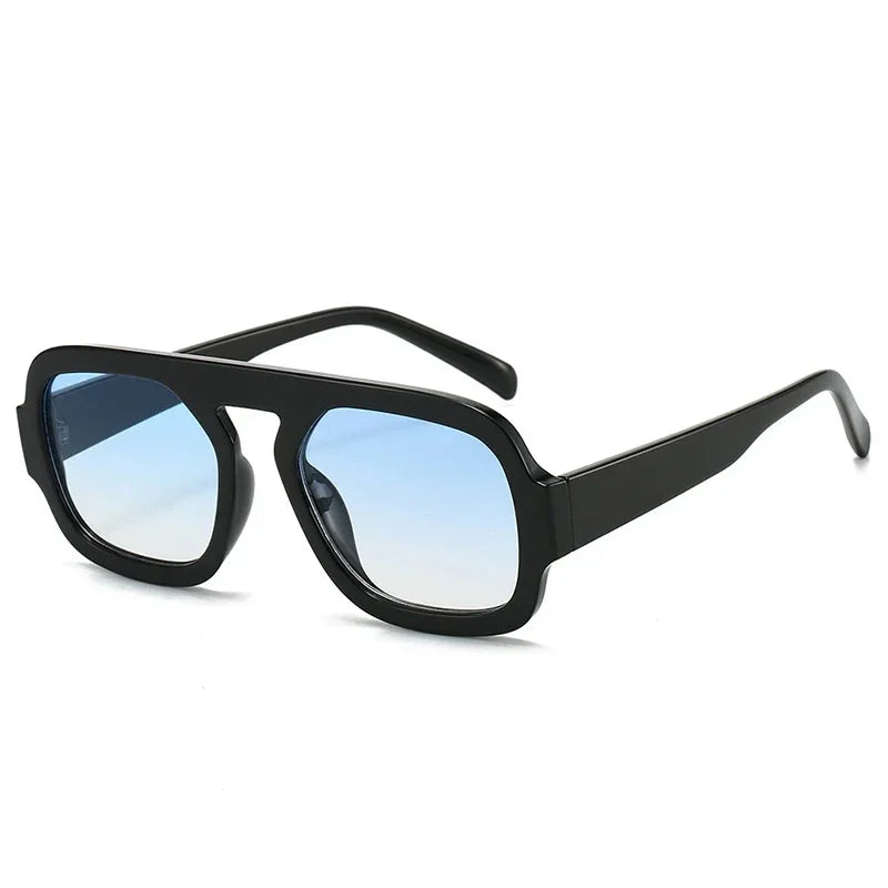 JNPCXI Retro Square Sunglasses – Gradient UV400 Punk Shades for Women & Men