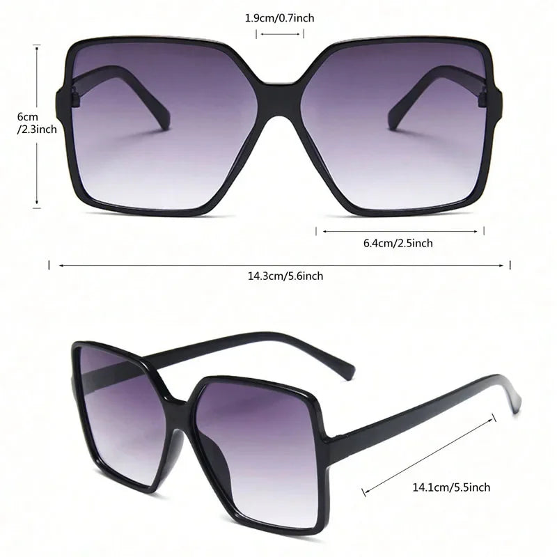 Oversize Square Gradient Sunglasses – UV400 Luxury Shades for Women