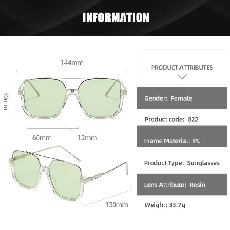 Oversized Square Sunglasses – UV400 Fashion Shades for Women & Men