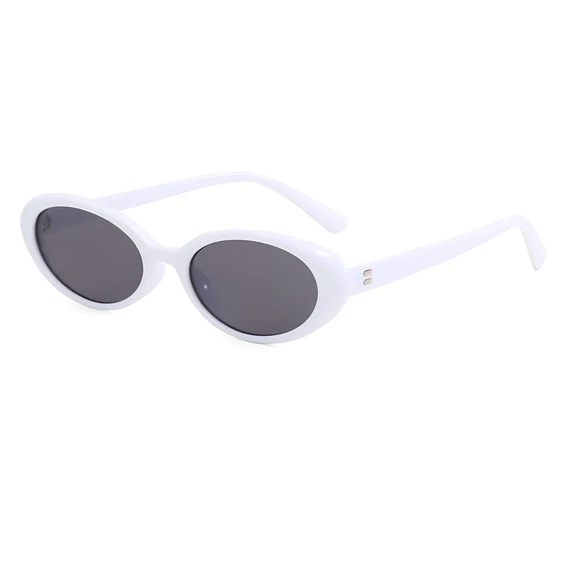Small Oval Rivet Sunglasses – Retro UV400 Shades for Women & Men