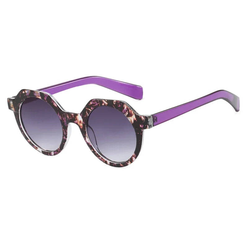 Round Punk Rivet Sunglasses – Gradient UV400 Shades for Women & Men