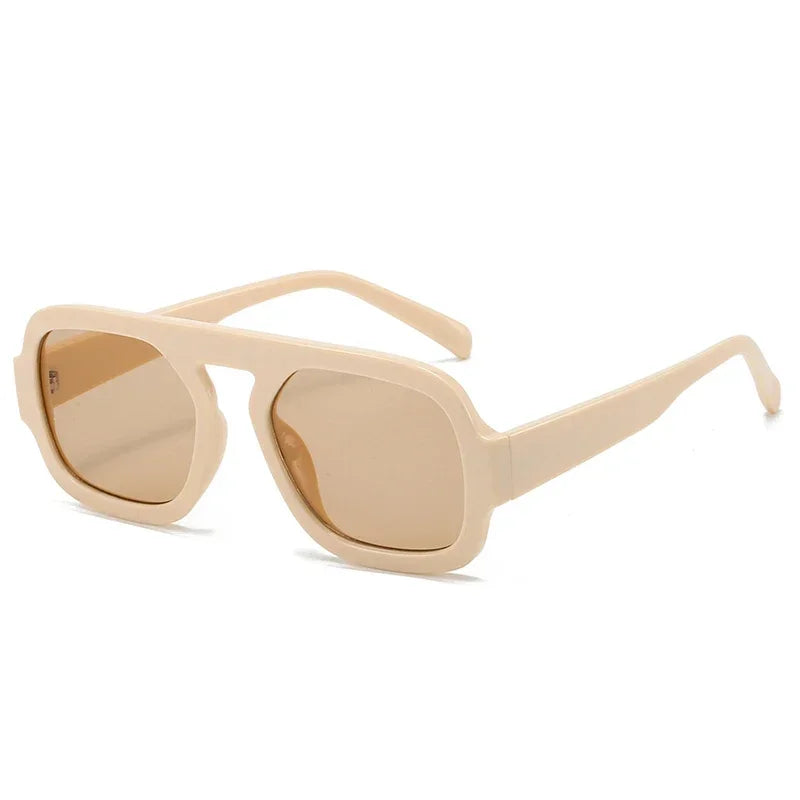 JNPCXI Retro Square Sunglasses – Gradient UV400 Punk Shades for Women & Men
