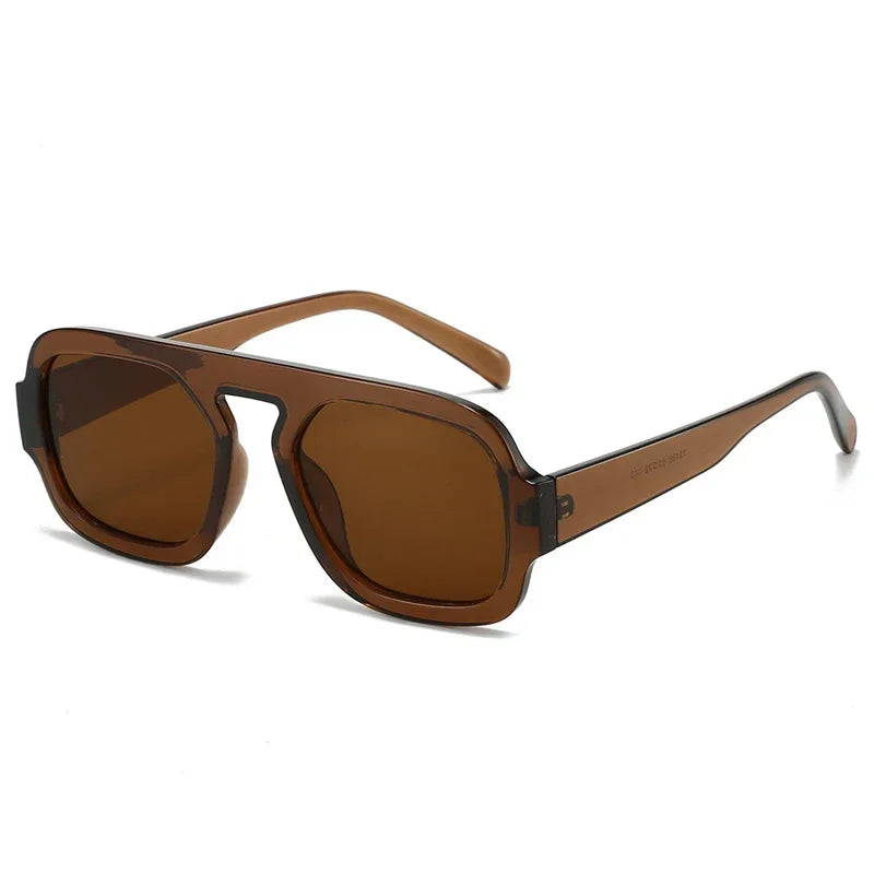 JNPCXI Retro Square Sunglasses – Gradient UV400 Punk Shades for Women & Men