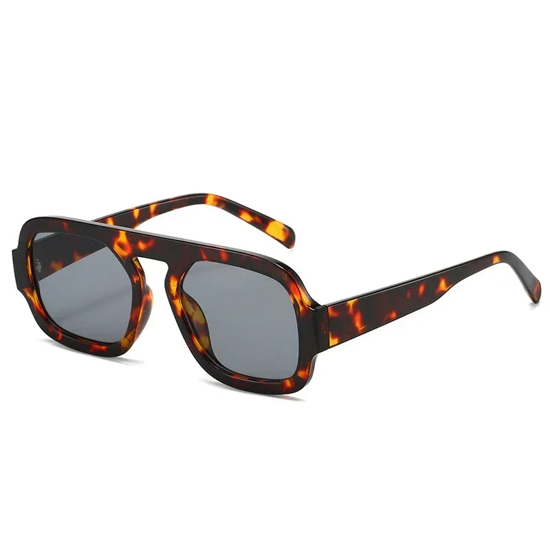 JNPCXI Retro Square Sunglasses – Gradient UV400 Punk Shades for Women & Men
