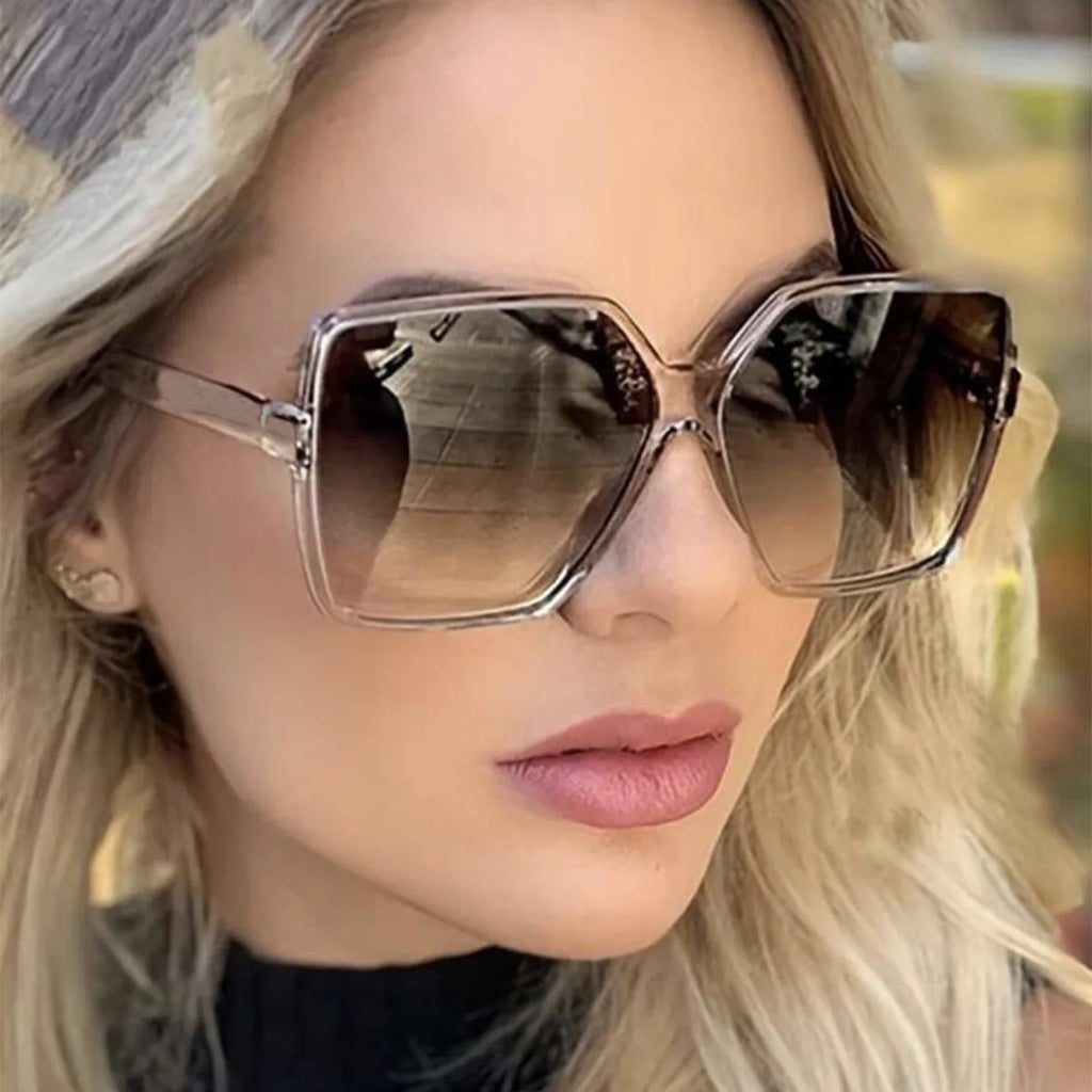Oversize Square Gradient Sunglasses – UV400 Luxury Shades for Women