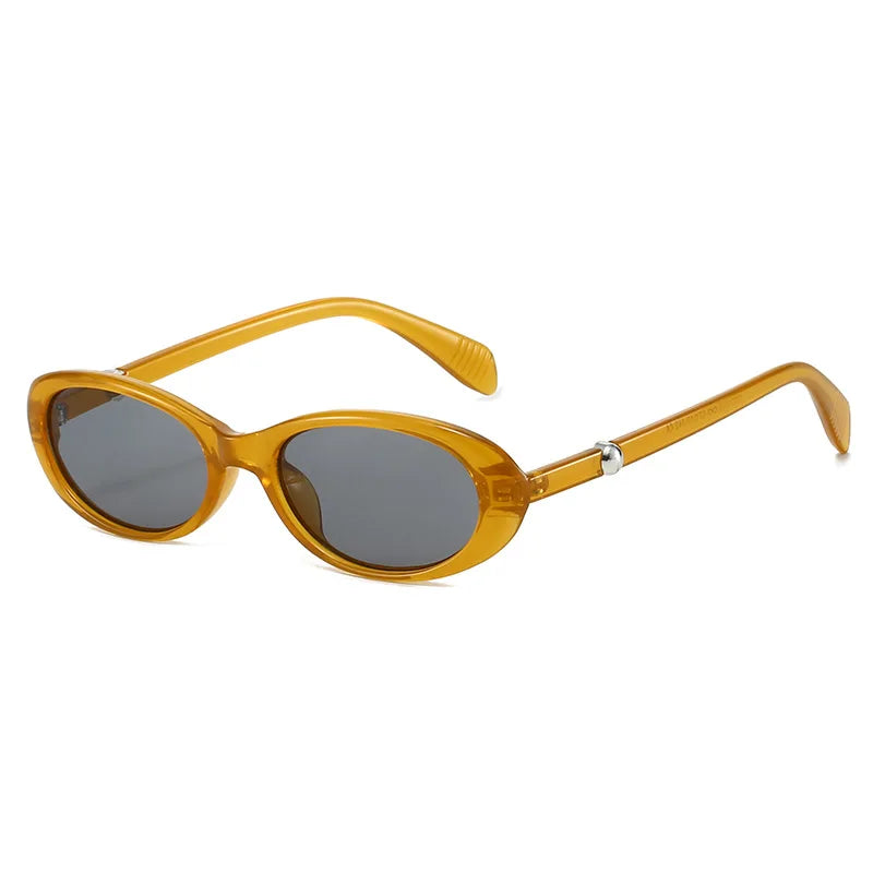 Retro Oval Small Frame Sunglasses – UV400 Trendy Shades for Women & Men