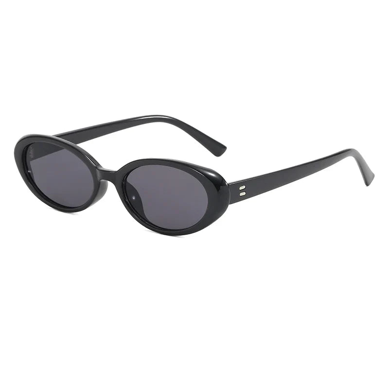 Small Oval Rivet Sunglasses – Retro UV400 Shades for Women & Men