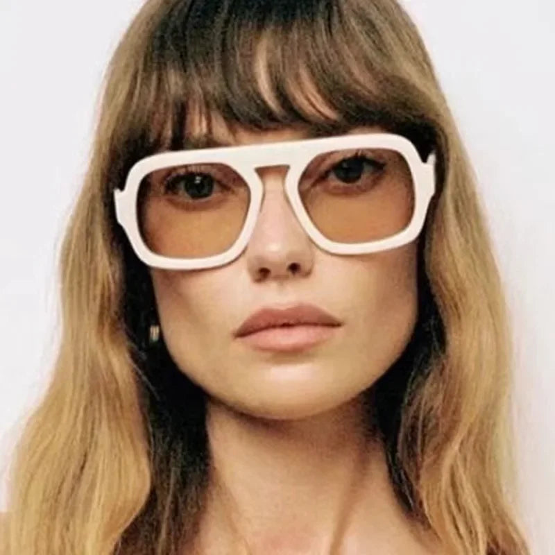 JNPCXI Retro Square Sunglasses – Gradient UV400 Punk Shades for Women & Men