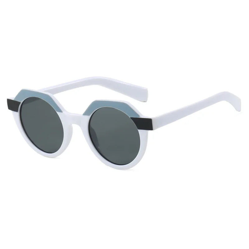 Round Punk Rivet Sunglasses – Gradient UV400 Shades for Women & Men