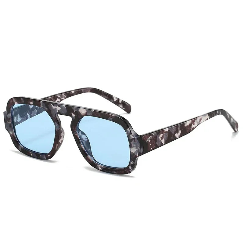 JNPCXI Retro Square Sunglasses – Gradient UV400 Punk Shades for Women & Men