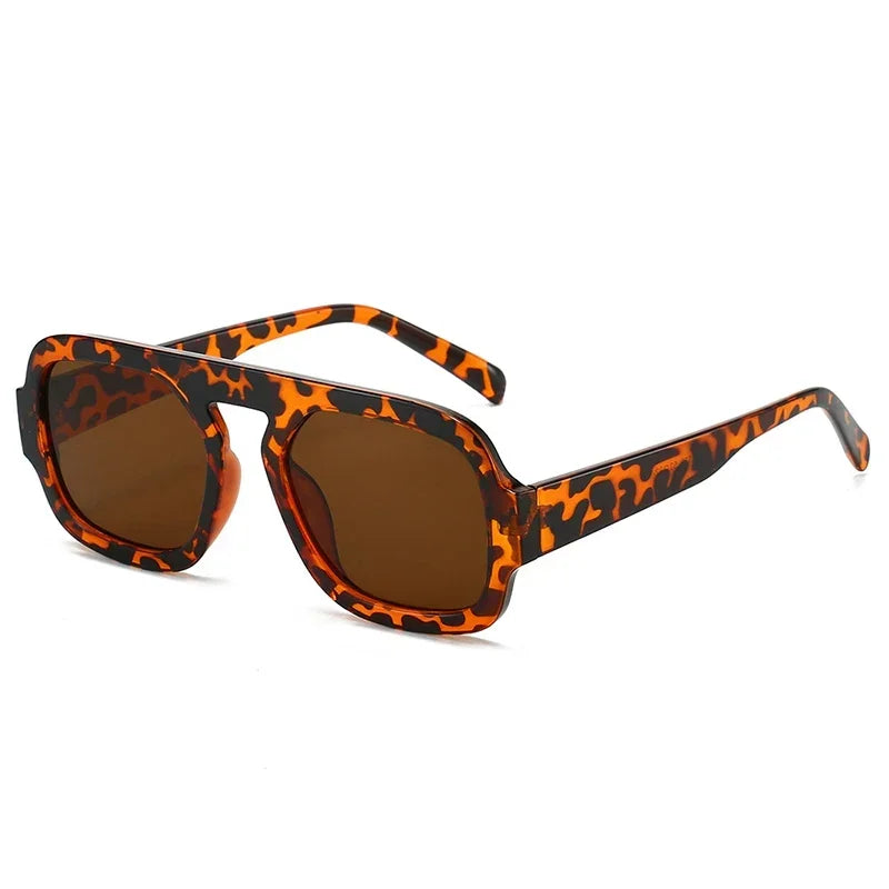 JNPCXI Retro Square Sunglasses – Gradient UV400 Punk Shades for Women & Men