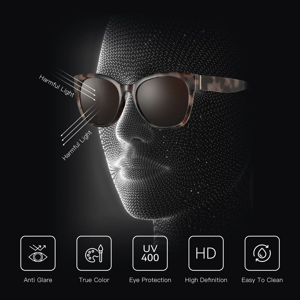 ZENOTTIC Oversized Cat Eye Polarized Sunglasses – UV400 Retro Shades for Women
