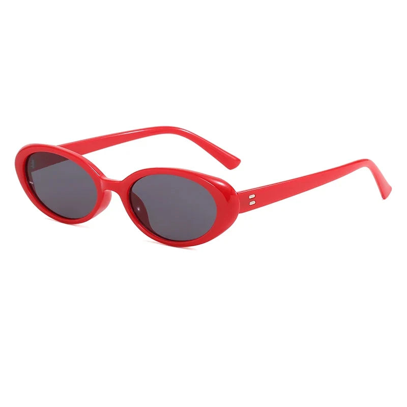 Small Oval Rivet Sunglasses – Retro UV400 Shades for Women & Men