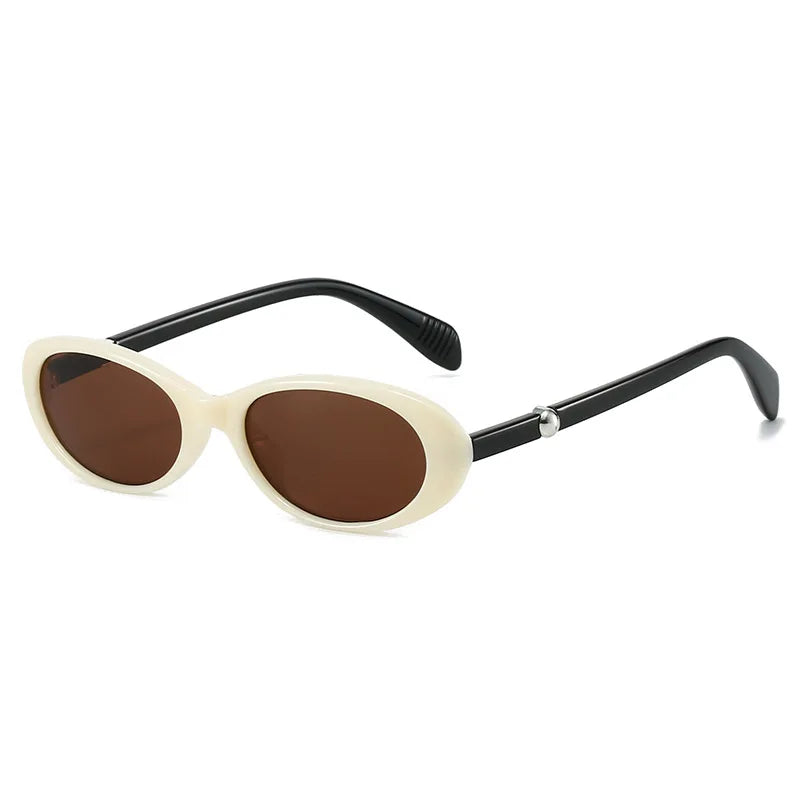 Retro Oval Small Frame Sunglasses – UV400 Trendy Shades for Women & Men