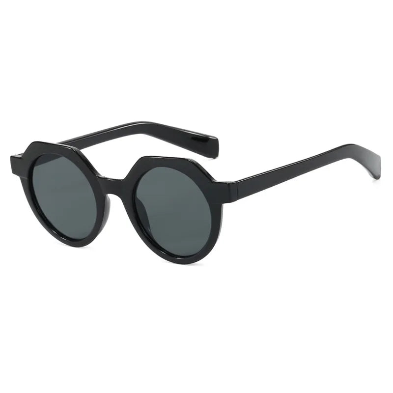 Round Punk Rivet Sunglasses – Gradient UV400 Shades for Women & Men