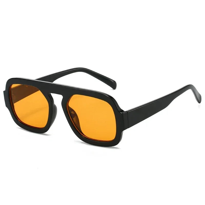 JNPCXI Retro Square Sunglasses – Gradient UV400 Punk Shades for Women & Men