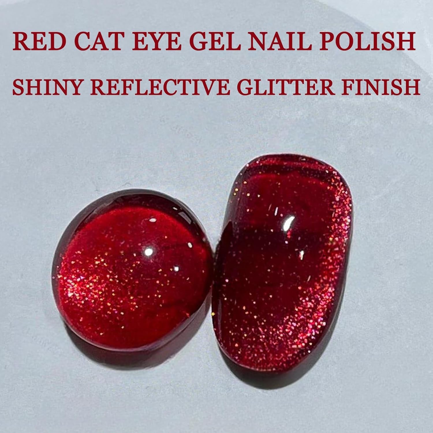 Red Cat Eye Gel Polish, 12D Cats Eye Effect, Wine Glitter Nail Polish, Magnetic Nail Polish Gel for Women