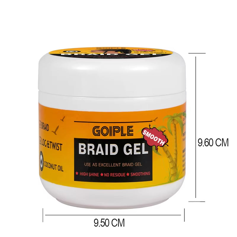 GOIPLE 16Oz Strong Hold Lock and Twist Tames Frizz & Edge Braiding Gel for African Hair High Shine Braids Weaving Styling Pomade