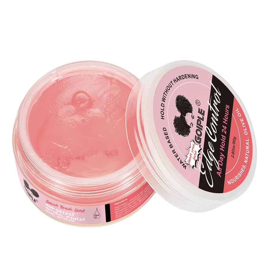 80G Extra Hold Edge Control Gel for Wig 4C Hair 24 Hour Long Lasting Control Gel No-Greasy Edge Smoothing Break Hair Styling Wax