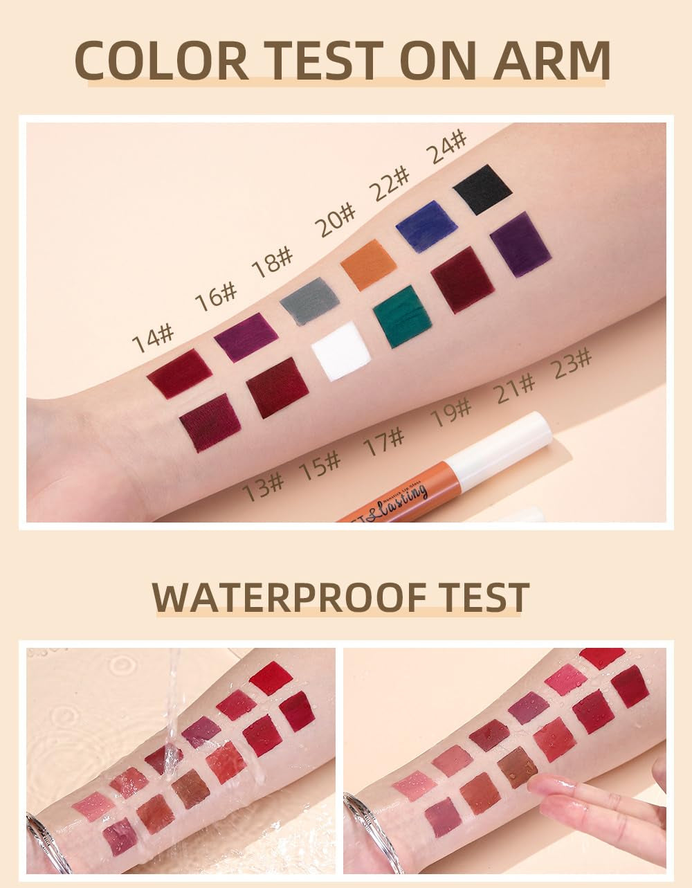 2Pcs Matte Lip Liner & Lip Gloss Kit White Green Black Purple Vampire Lipstick Non-Stick Cup Non-Fading Liquid Lipstick Long-Lasting for Halloween Cosplay (#4 Gray)