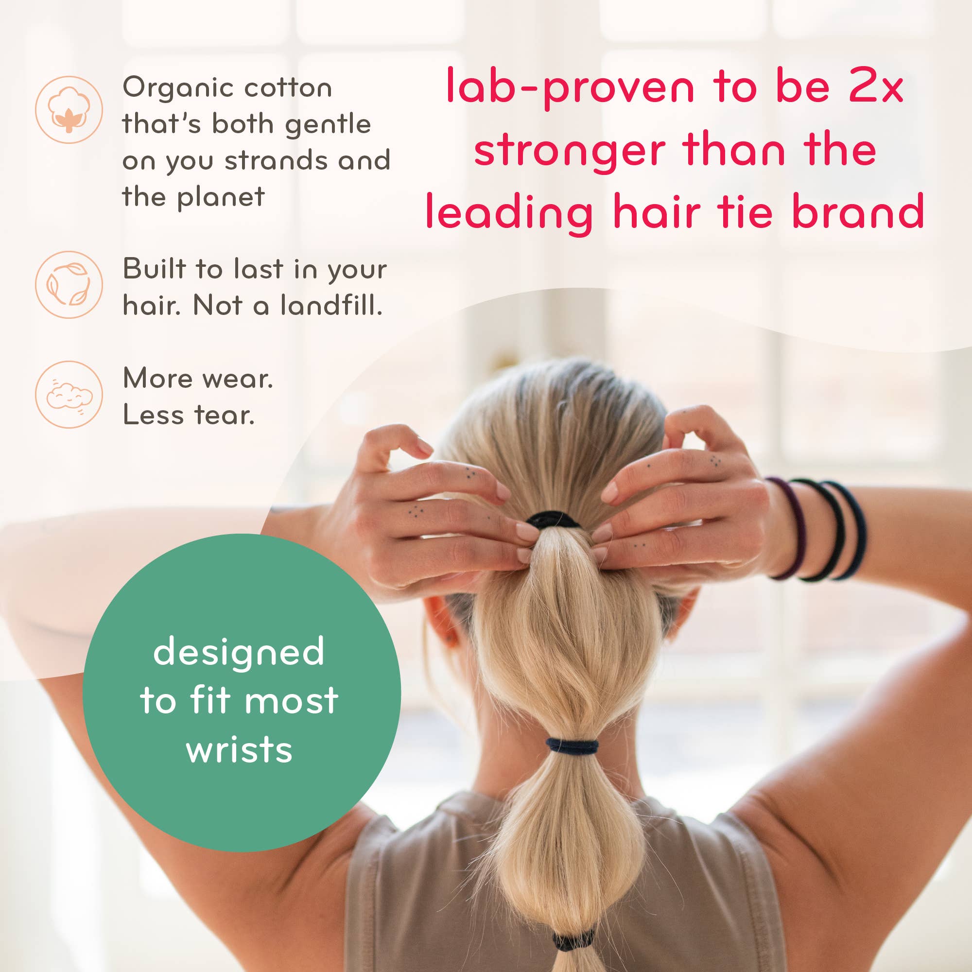Plastic-free Round Hair Ties – Pastel Blooms 8-pack