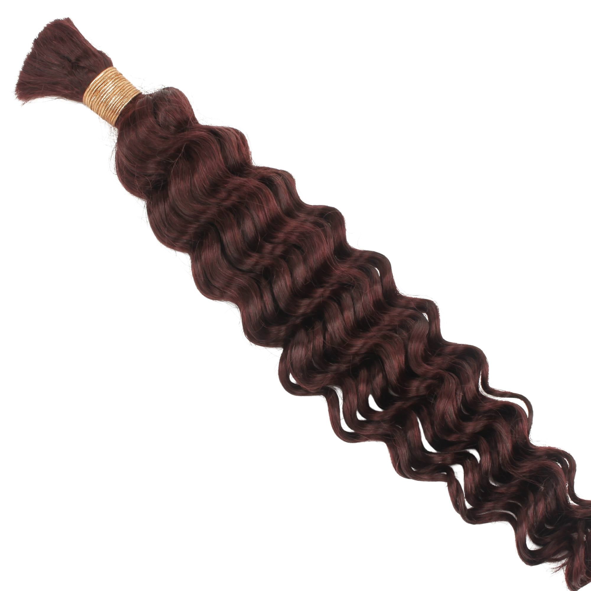 Burgundy Deep Wave Bulk Human Braiding Hair