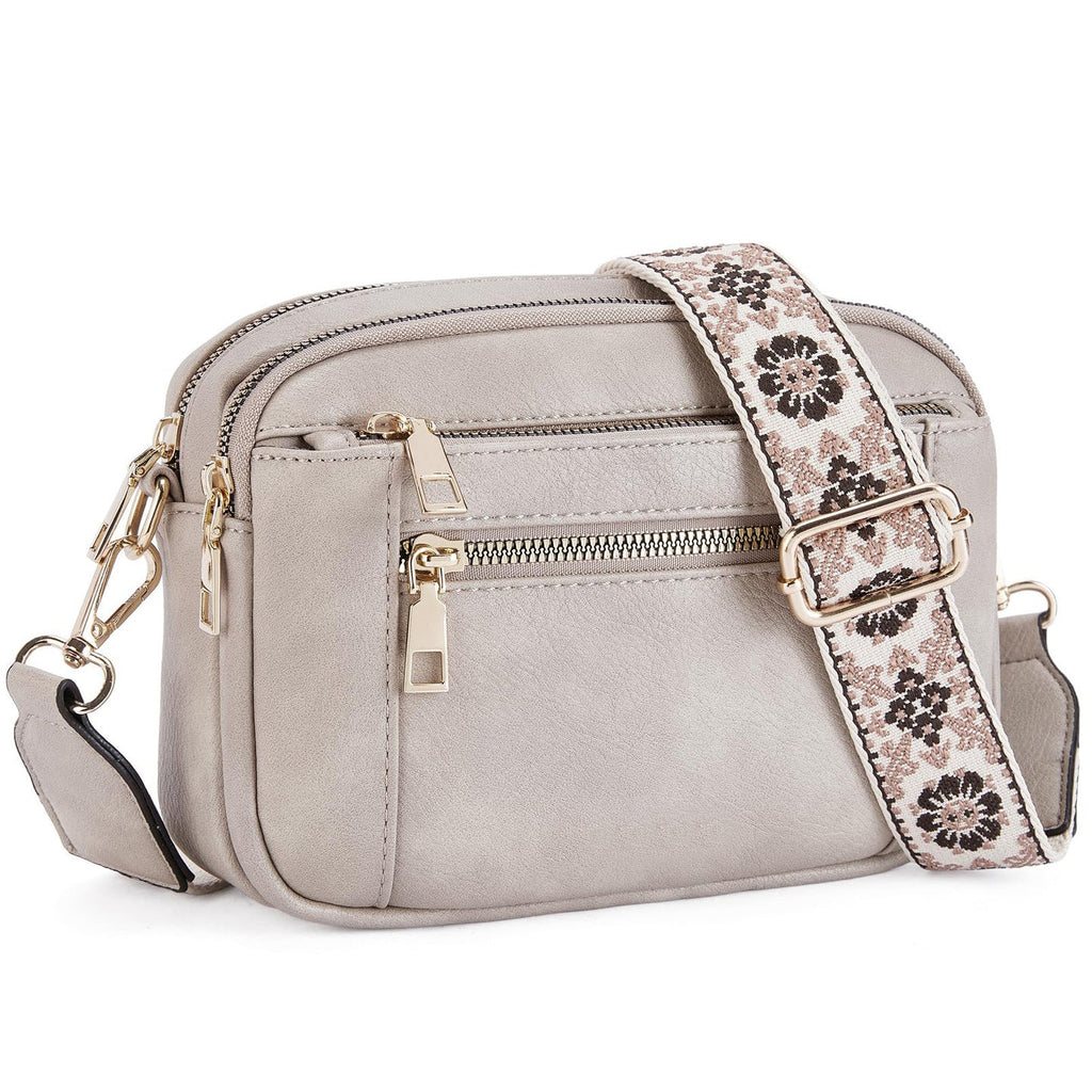 Triple Zip Crossbody Bag – Color Block PU Shoulder Bag for Women