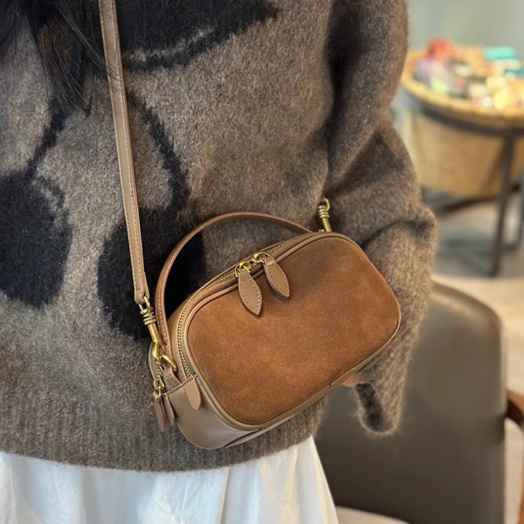 Elegant Retro Leather Crossbody Bag – Small Shoulder Purse for Women