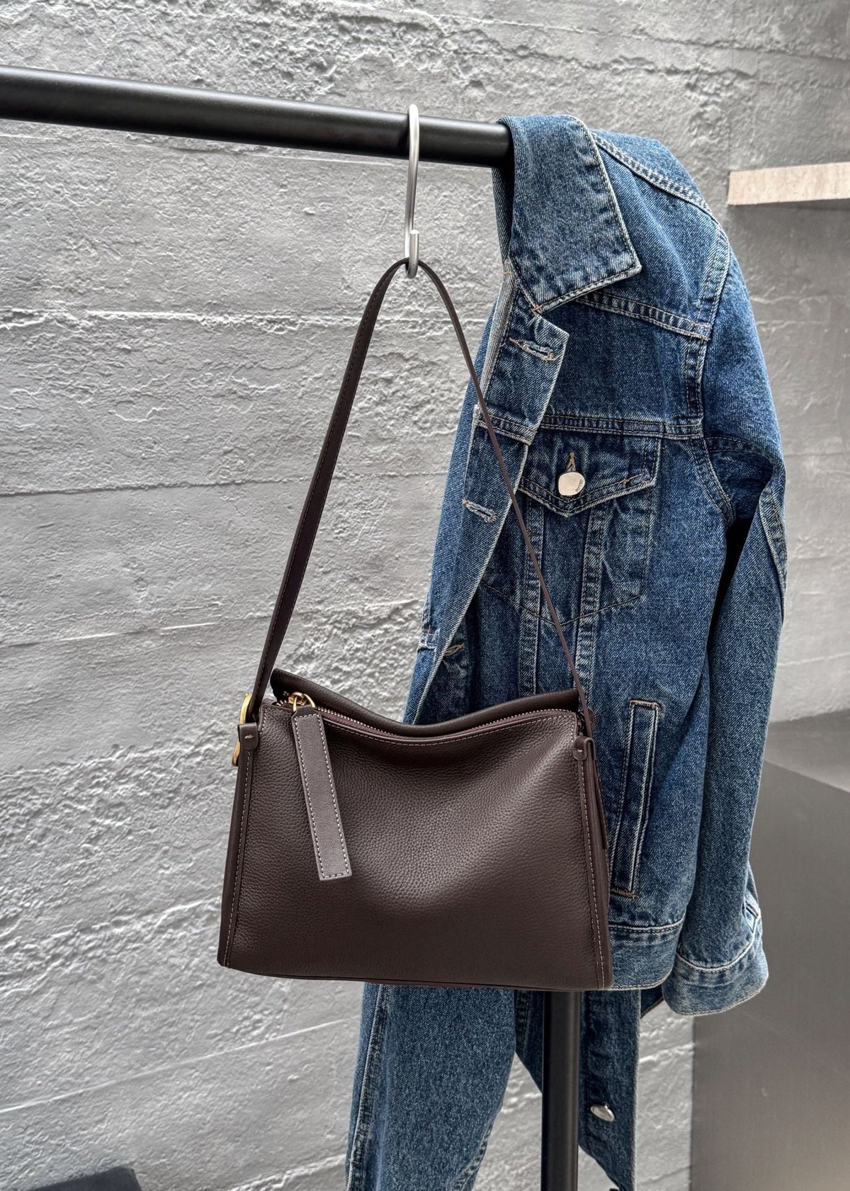 Baidie Genuine Leather Shoulder Bag – Large Capacity Cowhide Commuter Crossbody