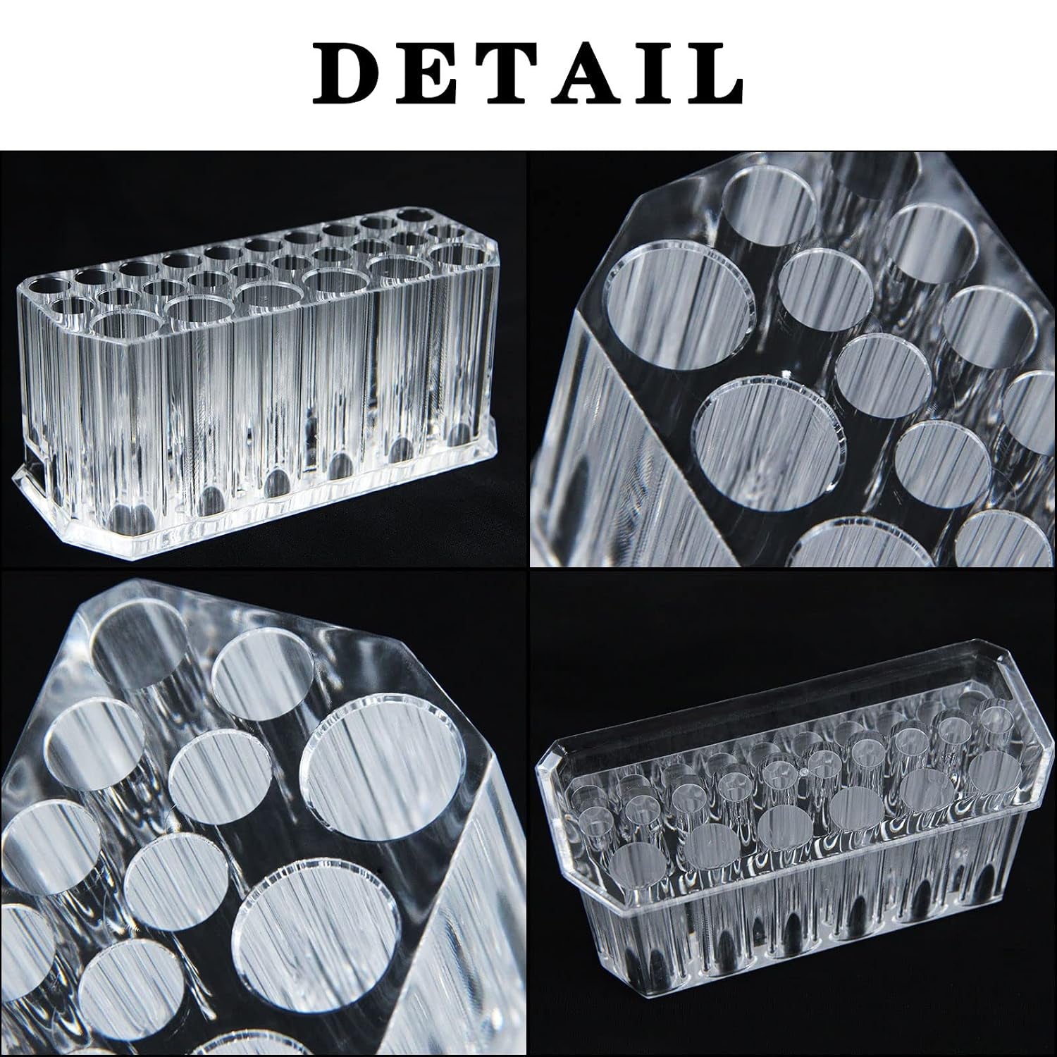 Clear Acrylic Makeup Eyeliner Lip Liner Holder Organizer, 26 Spaces