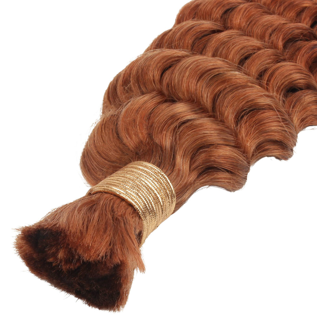 Copper Deep Wave Bulk 100% Human Braiding Hair