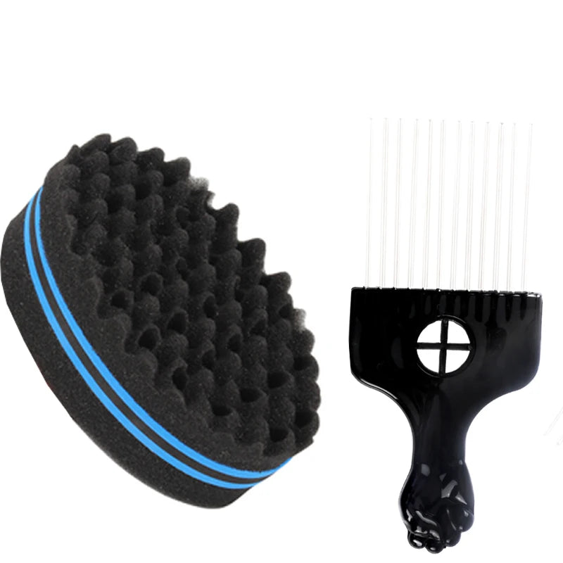 Barber Shop Men Hair Braider Twist Sponge Gloves African Hair Styling Fork Comb Hair Curls Foam for Salon Hairdressing Tools