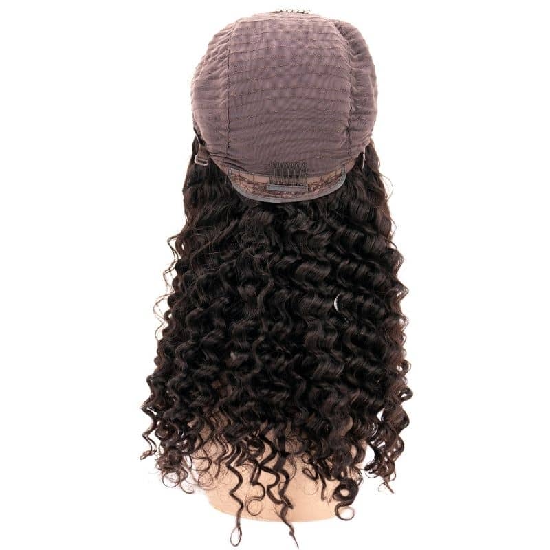 Deep Wave 4x4 Transparent Lace Closure Wig 100% Human Hair