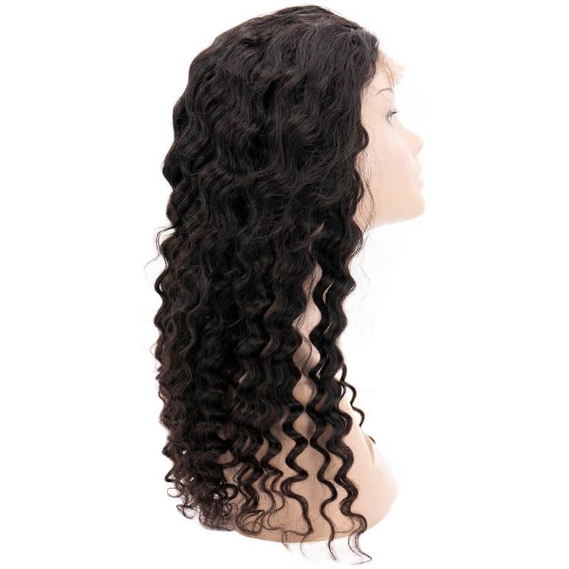 Deep Wave 4x4 Transparent Lace Closure Wig 100% Human Hair