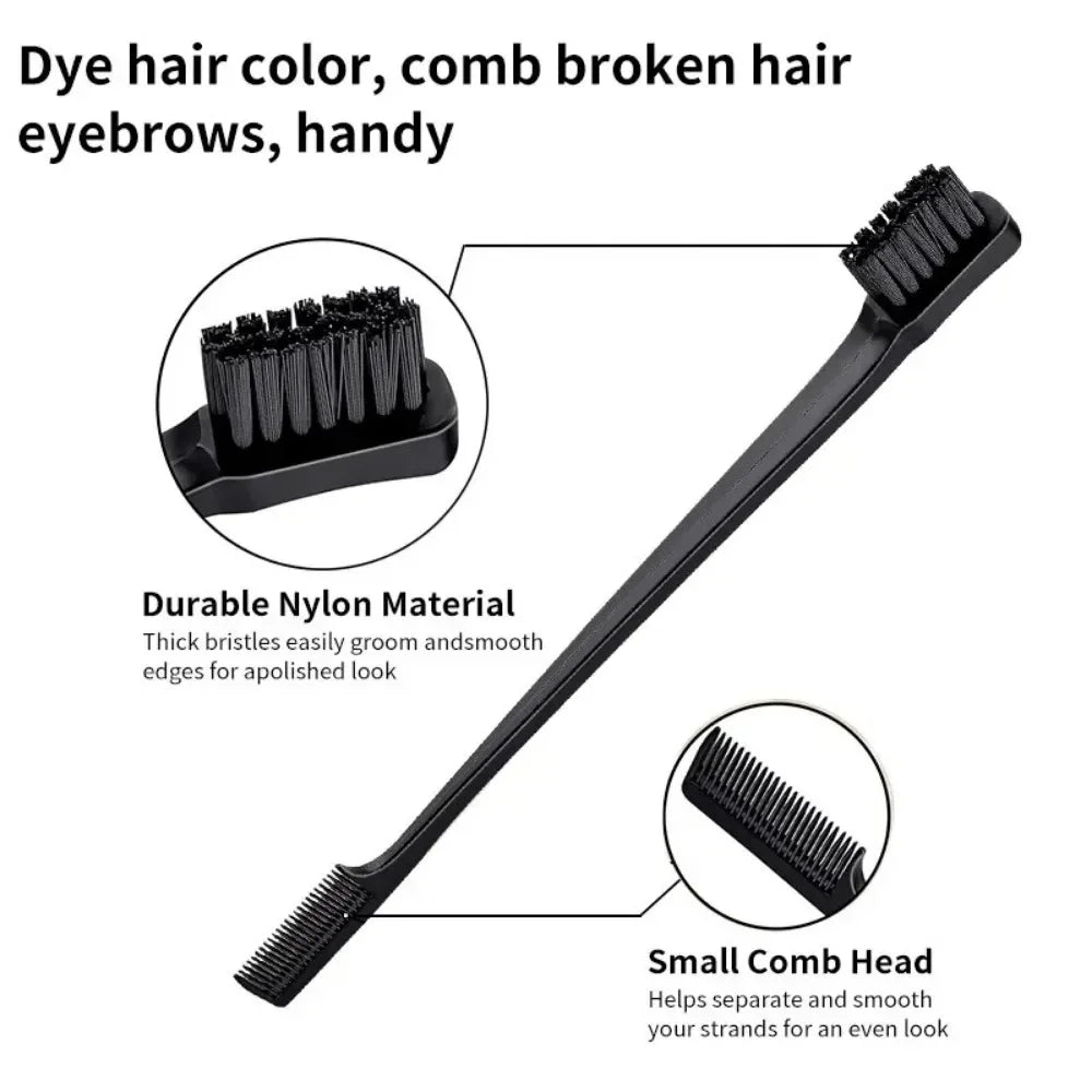 3Pcs Slick Back Hair Brush Set Bristle Hair Brush Teasing Comb for Women Black Hair