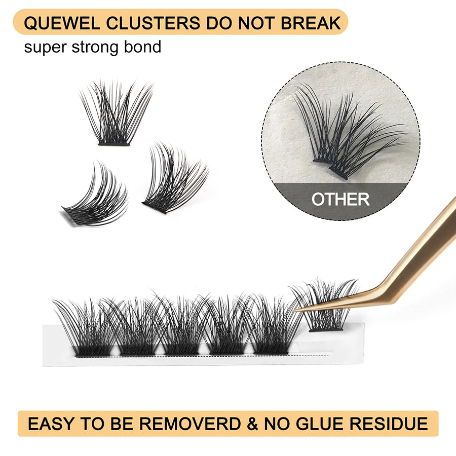 144Pcs DIY Cluster Lashes Segmented False Bundles Eyelashes DIY Individual Clusters Lash Extensions 12Lines C/D Lashes