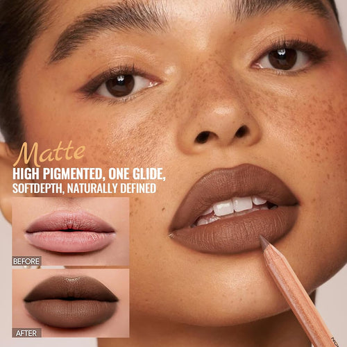 6 Colors Lip Liner Pencil, Nude-Brown Nude Lipliner for Defined Lips