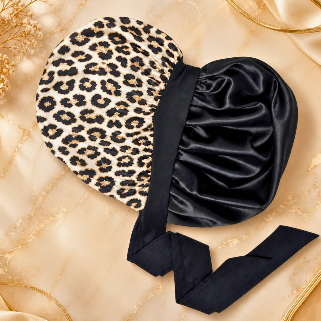 Satin Hair Bonnet for Sleeping – Adjustable Tie