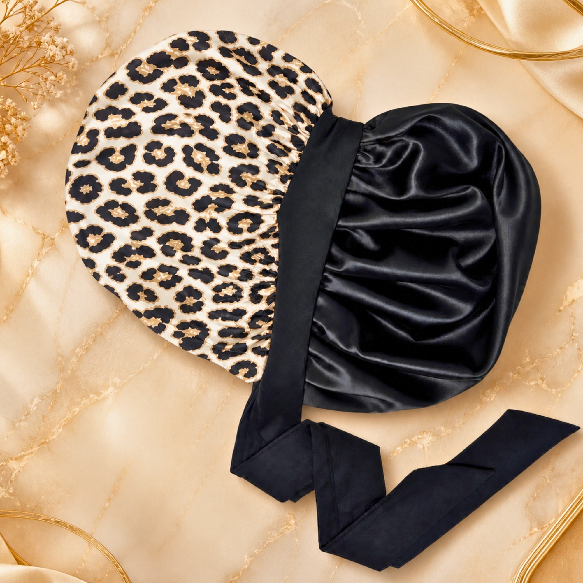 Satin Hair Bonnet for Sleeping – Adjustable Tie