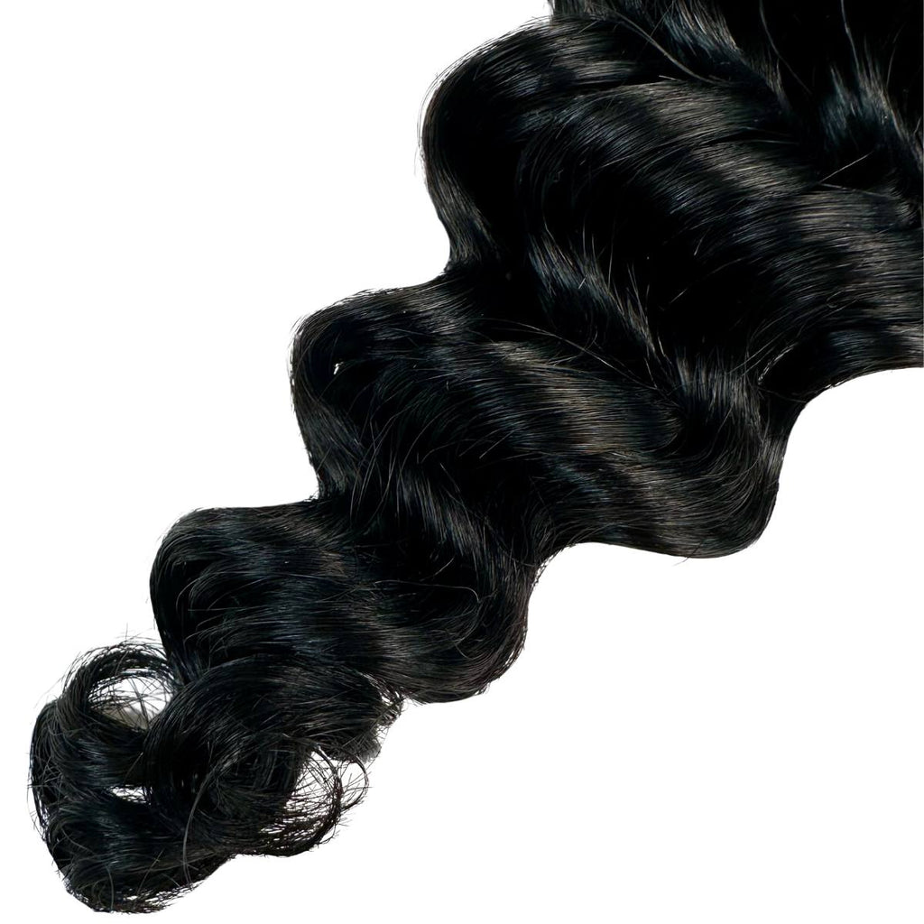 Jet Black Deep Wave Bulk Human Braiding Hair