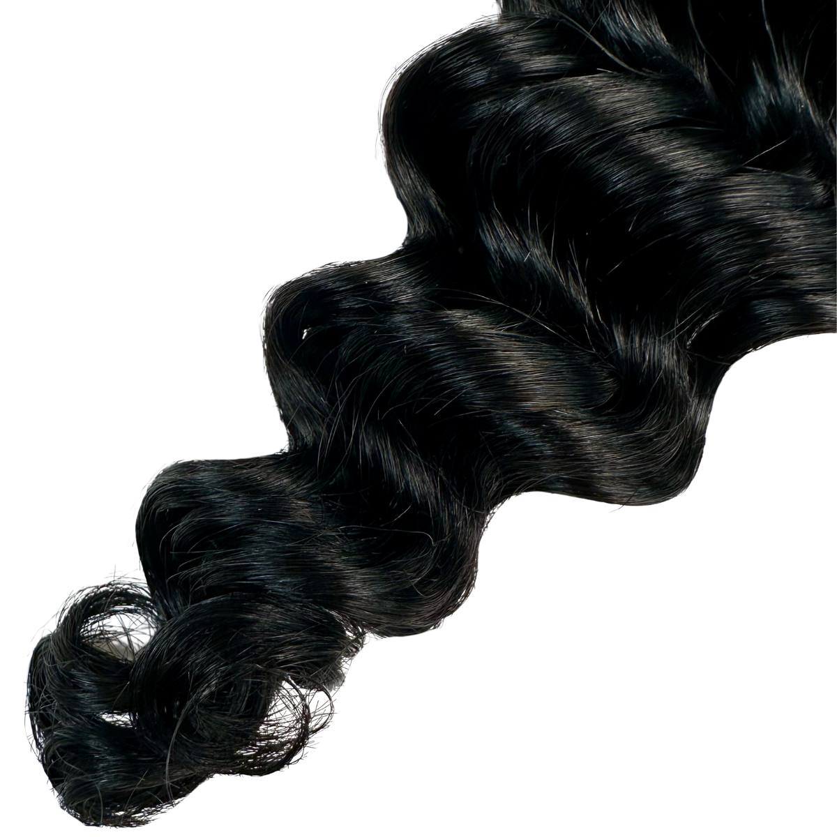 Jet Black Deep Wave Bulk Human Braiding Hair