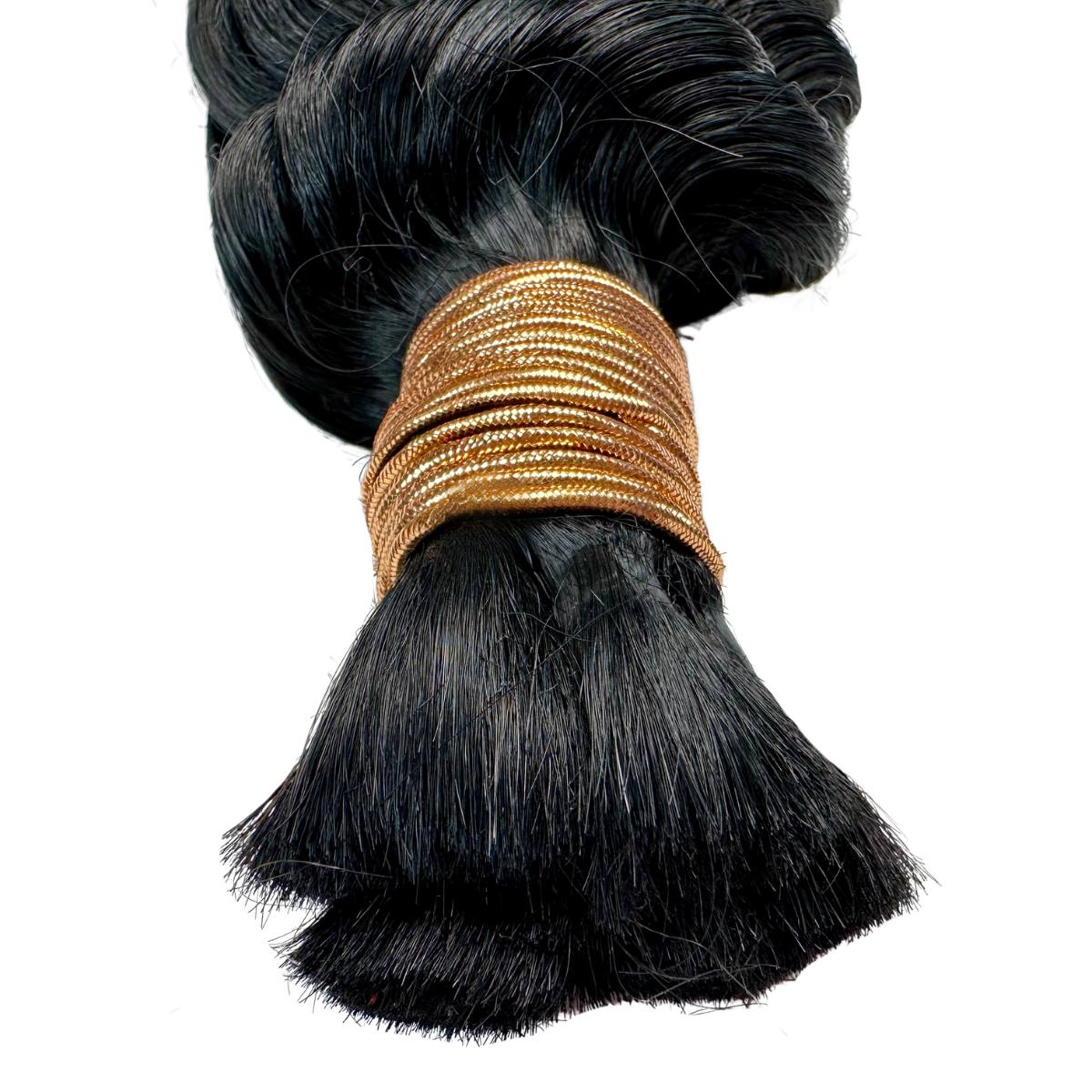 Jet Black Deep Wave Bulk Human Braiding Hair