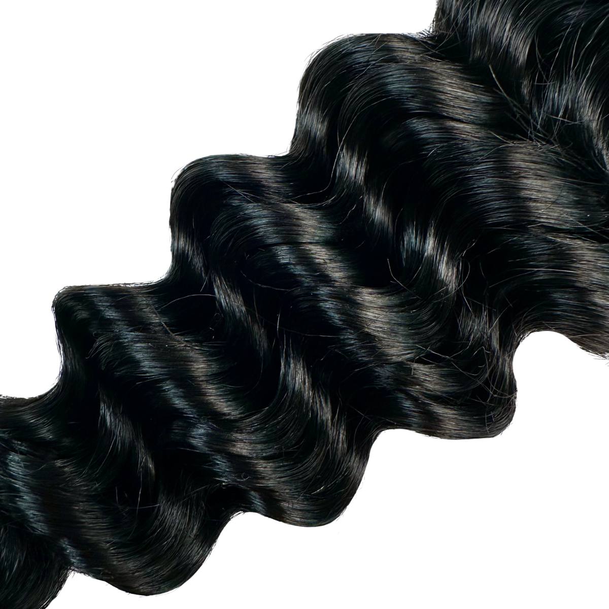 Jet Black Deep Wave Bulk Human Braiding Hair