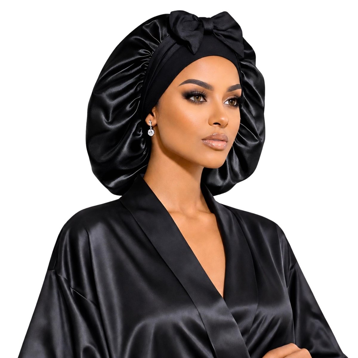 Satin Hair Bonnet for Sleeping – Adjustable Tie