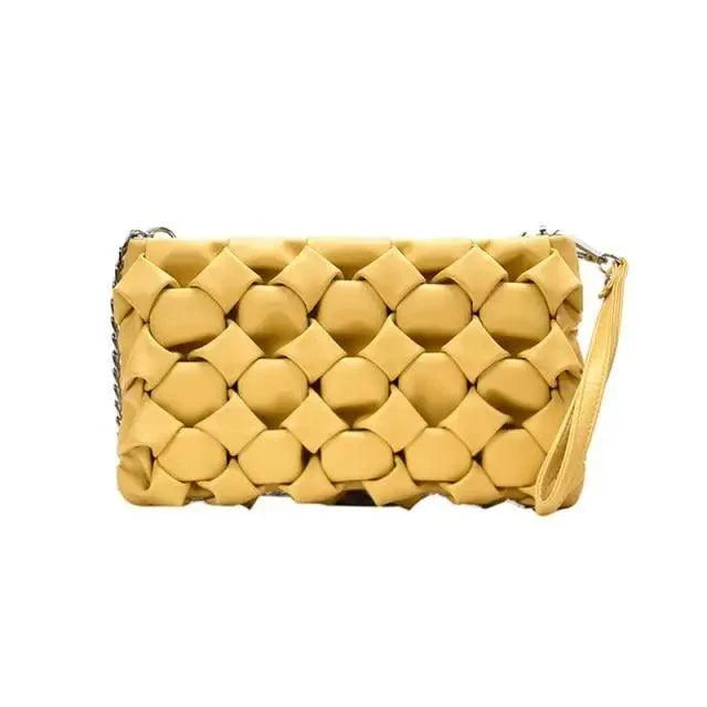 Luxury Designer Leather Crossbody Bag – Metal Chain Shoulder Purse