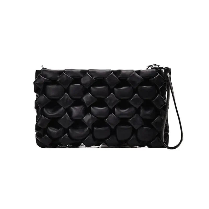 Luxury Designer Leather Crossbody Bag – Metal Chain Shoulder Purse